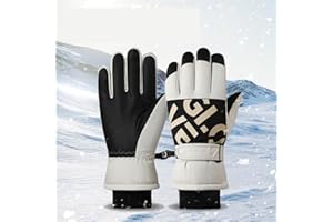 WATMHHJQ Guanti da sci, touch screen, guanti invernali, resistenti al freddo, peluche, guanti termici ispessiti, antiscivolo, impermeabili, adatti per uomini e donne, sci, motociclismo