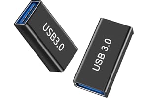 iJiGui USB Buchse auf Buchse Adapter, 2 Stück USB 3.0 Kupplung, Kabelkoppler zum Anschließen Zweier Stecker für Maus/Tastatur/Laptop (Schwarz)