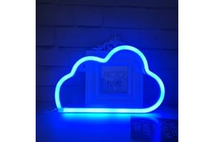 QIAOFEI Néon LED Cloud Sign Décor Léger, Décor Mural Pour Noël, Fête D'anniversaire, Chambre D'enfants, Salon, Décoration de Fête de Mariage (bleu)