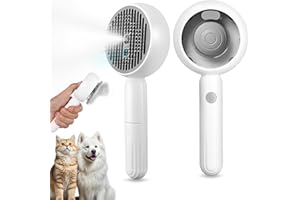 Hixava Cepillo de Perro Gato de Vapor Cepillo para Gatos Cepillo par Perros Gatos Steamy Brush Autolimpiante Cepillos de Aseo para Mascotas para Perros Gatos Conejos de Pelo Corto y Largo