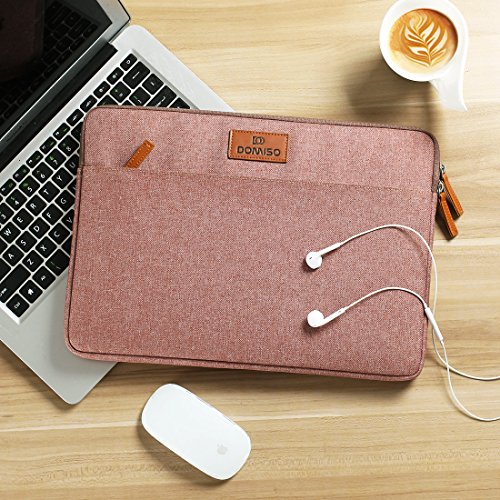 DOMISO 10 1 Zoll Laptoph  lle H  lle Case Etui Tasche Sleeve Notebook Schutzh  lle Canvas-Gewebe f  r 12  MacBook   10 8  Microsoft Surface 3  Pink