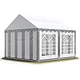 TOOLPORT Marquee 3x4 m Party Tent Heavy Duty PVC 700 N Waterproof Tarpaulin All Year Use Wedding Event grey-white