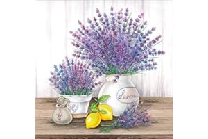 TIGERS ON THE LOOSE Paper Napkins for Decoupage, 4 Single Lunch Size Paper Napkins, Lavender