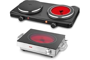 ‎JAGO Jago® Kochplatten - Elektrisch, Infrarot, Digital, Einzeln/Doppelt, 2000-2500 W, Mobil, Überhitzungsschutz, Glaskeramik - Kochfeld, Einzelkochplatte, Doppelkochplatte, Herdplatte, Minikochplatte