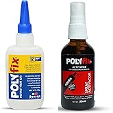 Polyfix High Viscosity Cyanoacrylate Instant Glue and Spray Activator ...