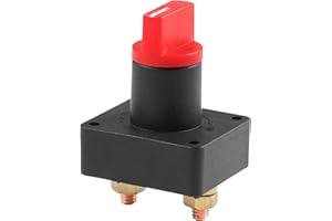 PORFEET Rotary Switch, Car Vehicle Universal Battery Disconnect Rotary Cut Off Power Switch 12V 100A Black