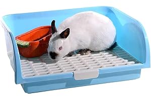 Hamiledyi Caja de arena grande para conejos, caja de cama esquinera, para entrenamiento de inodoro Chinchilla, bandeja cuadrada para mascotas, conejillo de indias, galesaurio, hurón y otros animales,