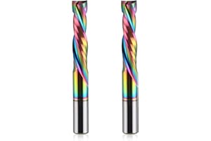 HOZLY Revêtement DLC, Coupe vers le haut vers le bas, 2 flûtes, fraises en carbure spiralé, fraise CNC, fraise à queue en bois, tige de 6 mm, diamètre de coupe 6 mm, 25 mm CEL