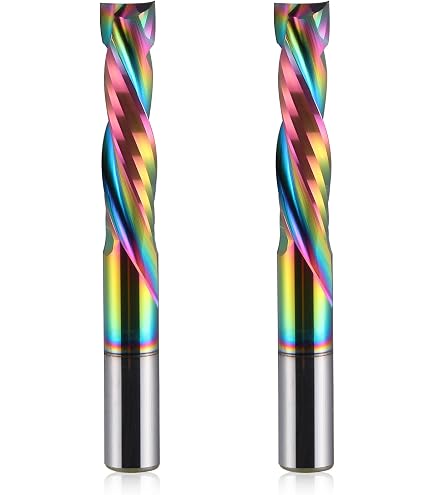 Amana Tool Solid Carbide Spiral Plunge Router Bit – 1/4” Diameter, Up-Cut, Spektra Coated