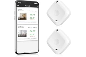 Ankilo Kabelloses Thermometer Hygrometer, Bluetooth Thermo Hygrometer mit Smart Sensor App, Digital Thermometer mit Datenexport für Haus Garage Babyzimmer 2er Pack
