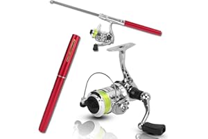 EQULUP Mini-Canne À Pêche Et Moulinet, Canne À Pêche Télescopique Pliable Et Portable Kit D'assortiment De Canne À Pêche Et Moulinet À Lancer pour Matériel De Pêche