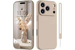 HGH für iPhone 17 Pro Max Hülle Silikon mit Lanyard, Handyhülle für iPhone 17 Pro Max Dünn Rundumschutz mit Microfiber-Innenfutter Kratzfest Schutzhülle Case 6.9" Khaki