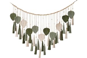 HASA zone Tapestry Wall Hanging Macrame Wall Hanging Large Tapestry Woven Boho Wall Hanging Leaf Woven Tapestry Boho Wall Art for Bedroom Living Room Apartment Ornament