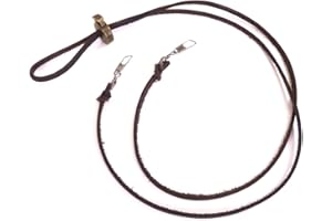 Westernwear-Shop Mentonnière en cuir avec crochets - 110 cm Marron Style vintage Pour chapeaux de western, cowboy, œillets ou fixation unique