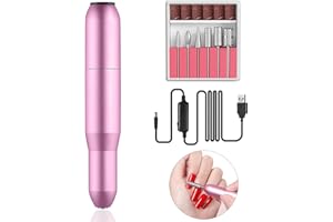 UNNDERWISS Ponceuse Pour Ongles Électrique,kit de manucure et pédicure électrique portable 6 en 1,Ponceuse pour Ongles Professionnel,Kit de Coupe-ongles avec Pointe en Céramique pour Manucure et Pedicure