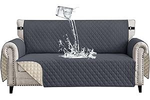 Lydevo Funda de Sofá Impermeable 3 Plazas Protector de Sofá Antideslizante con Correas Elásticas Fundas de Sofa Universal con Brazos Fundas de Sofapara Mascotas Perros Gatos,Gris Oscuro