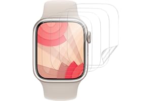 Carantee 4 Stück für Panzerglas für Apple Watch Series 7/8/9 41mm Schutzfolie, Weich TPU Panzer Schutz Glas für Apple Watch 9 41mm Folie Kratzfest, Displayschutzfolie für iWatch 8 41mm Schutzglas