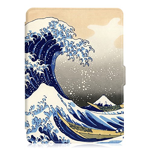 Fintie Kindle Paperwhite Hülle – Die dünnste und leichteste Smartshell Case Schutzhülle Tasche mit auto Sleep / Wake für den neuen Kindle Paperwhite 2016 (mit 300 ppi-Display, 6 Zoll, und integrierter Beleuchtung) und alle Modelle von 2012, 2013, 2014, 2015 – Die Wellen - 5