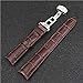 Produktbild Dairyshop 18-24mm Luxus Leder Uhrenarmband mit Edelstahl Schließe Schmetterling Wölbung, Deep Brown (Deep Brown, 22mm)