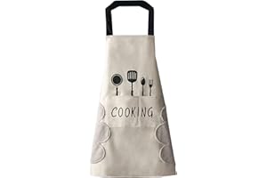 DILLMAN Women Kitchen Apron with Hand Wipe Pockets£¬Big Pocket,Hand-wiping, Waterproof for Cooking Baking