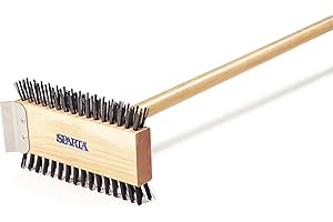 SPARTA Carlisle 4002600 Broiler Master Grill Bürste, Carbon Stahl Borsten, 77,5 cm Länge, Hartholz Pinsel und Griff, Natur