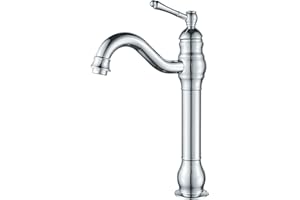kisimixer Grifo De Lavabo RotacióN De 360 ​​°Grifo De Lavabo Alto Grifo Fregadero Monomando De BañO，Cromado GriferíA BañO Monomando De LatóN Grifo,LatóN, Cromado