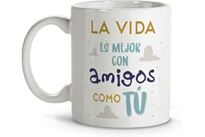 LolaPix Taza Mejor Amigo. Tazas Amistad. Tazas Desayuno Originales. Taza Cerámica 330 ml. Regalos con Frases. Tazas personalizadas.