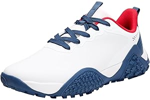 TEOHRW Mens Wide Fit Golf Shoes Waterproof Spikeless Golf Shoes Non Slip Outdoor Casual Golf Trainers