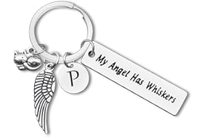 Dabihu Loss of Cat Memorial Gifts Keyring Initial Charm Keychain Sympathy Gifts for Pet Loss in Memory of Cat Gifts for Cat Lovers Owners
