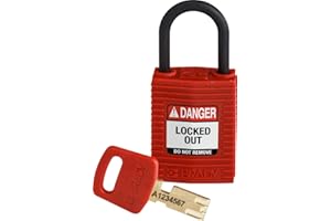 BRADY Candado Compacto Safekey, 33mm x 67mm x 19mm, Rojo