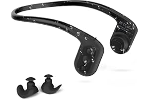 Tayogo W01 Open-Ear Sportkopfhörer Schwimmen,Bone Conduction Headset, 8GB HiFi MP3 Player Wasserdicht zum Schwimmen und Laufen mit 4 Paar IPX8 Wasserdicht Earbuds, Über 2000 Lieder -Schwarz