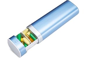 Betife Organizer na tabletki na 7 dni, tygodniowe podróżne etui na tabletki, uroczy uchwyt na tabletki do przechowywania witamin, leków, tabletek, suplementów (niebieski)