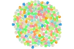 MacroHu 200Pcs Pietre Luminosi Colorate Ciottoli per Giardino Pietre Acquario Ghiaia Luminose Pietre Nottilucenti Pietre Decorative Ciottoli Incandescenti Resina Ciottoli Fluorescenti Pietre-Colorato
