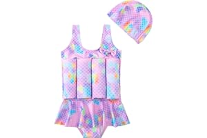 YAGATA Badeanzug mit Schwimmhilfe Mädchen Jungen Float Suit Kinder Badeanzug Baby Maedchen Bojenanzug Schwimmanzug verstellbarem Auftrieb Bademode Bojenbadeanzug