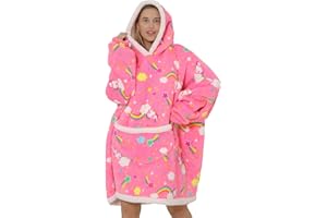 JOREAY Bluza z kapturem oversize – Polar do noszenia, koc dla kobiet i mężczyzn, dla dorosłych, puszysta, duża, wygodna bluza z kapturem