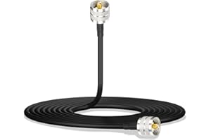 Bingfu Câble Coaxial PL259 Câble Antenne CiBi 2m UHF PL-259 Mâle a Mâle Faible Perte RG58 50 Ohm pour Tosmeter CB Twayrdio CB Puissance SWR Mètre Amplificateur Linéaire Charge Fictive Radio Amateur