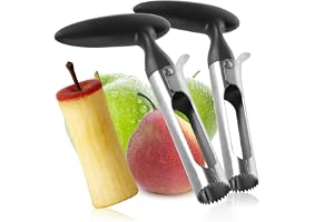 COM-FOUR® 2x äppelkärna gjord av rostfritt stål 430 med plasthandtag