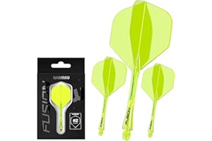 WINMAU Freccette Fusion Sistema Integrato di Volo e Albero - No.2 Forma e Design - Disponibile in Breve, Intermedio e Medio - Disponibile in Una varietà di Colori