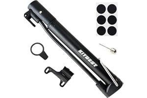 KITBEST Bicycle Pump, Portable Air Pump Bicycle Floor Pump Mini, Bicycle Pump Hand Pump Small All Valves for Presta/Schrader and Sport Ball, 130 PSI Mini Air Pump for Road Bike MTB BMX