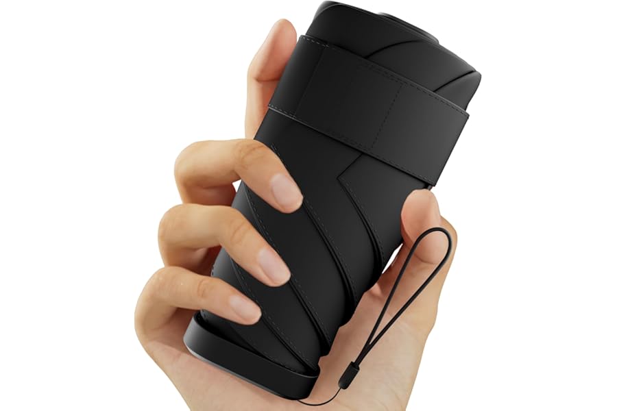 Windproof Mini Travel Folding Umbrella - UPF 50+ Sun & Rain Protection, Small Compact Lightweight Design Fits in Pocket or Bag, Eco-Friendly Fabric Wallet Umbrella for Commuter, Men Women Boys Girls