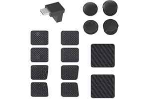 Vanrain 5-in-1-Zubehörpaket für Valve Steam Deck, 4Pcs Daumengriffkappen, 4 x 1,5 mm und 4 x 2 mm Silikonflicken für die Rückentaste, 1x7-Wort-Typ-C-Adapter, 2 Touchpad-Aufkleber