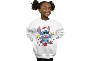 ABSOLUTE CULT Disney Girls Lilo and Stitch Christmas Lights Sweatshirt