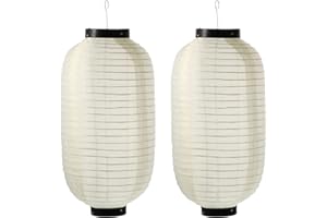 VALICLUD 2 lanterne giapponesi in seta giapponese lanterne di seta lanterne decorative per lanterne di seta sospese sushi bar di carta lanterna lampada rossa fu bianca illuminazione da ristorante