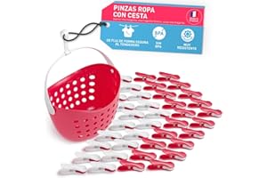 culiclean Clips Suaves con Cesta (40 Piezas con Cesta/Viva Magenta-Blanco, Blanco-Viva Magenta, Cesta Viva Magenta)