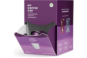 MY-COFFEE CUP My-CoffeeCup mega zestaw, kawa ekologiczna, 100 kapsułek kawy do ekspresów kapsułkowych Nespresso®,100% przemysłowo kompostowalne kapsułki kawy – 0% aluminium, ekologiczne kapsułki kawy