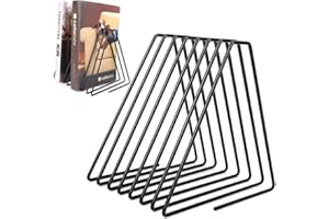Cyrank Metal Magazine Holder, Record Organizer Rack Desktop File Sorter Organizer Small Newspapers Holder Stand for School Office(Black)
