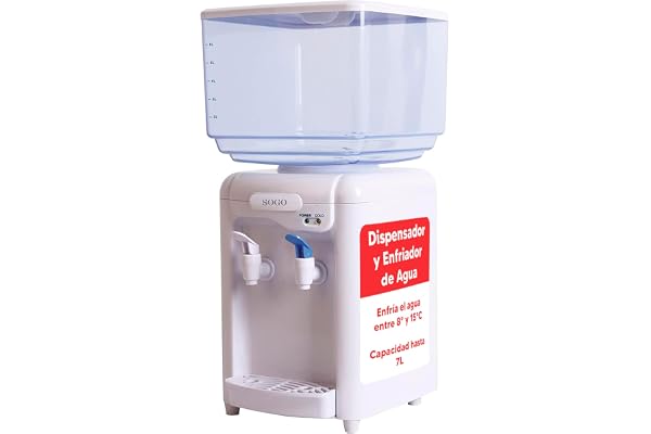 SOGO SS-12010 Distributeur d'eau électrique et Refroidisseur avec 2 robinets, réservoir de 5 litres, Blanc sans BPA