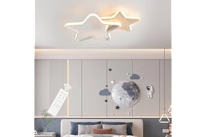 LXJCSM Lámpara de Techo LED, Lámpara de Techo de 26W para Habitaciones Infantiles, Habitaciones Infantiles de 40cm Regulable, Plafon LED Creativa con Forma de Estrella