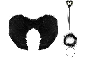 Kitimi Ali Angelo Aureola Nera Angelo Ali Halloween Ali Nere Halloween Ali Bambina Ali d Angelo Costume