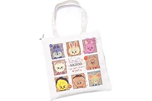 SCISSH Stray Kids SKZOO Sac à main en toile imprimée simple et créatif avec bandoulière